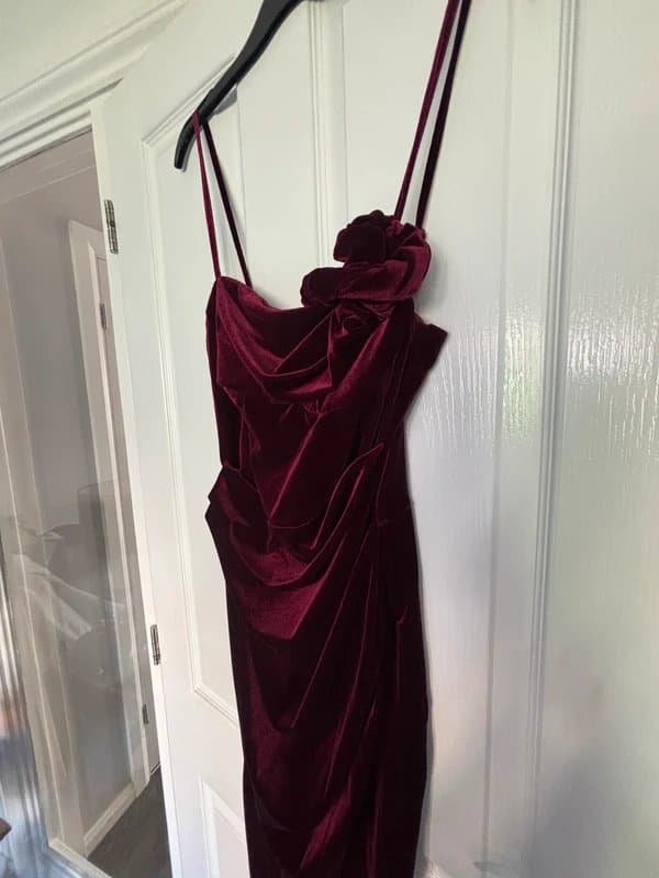 ASOS Design Burgundy velvet dress