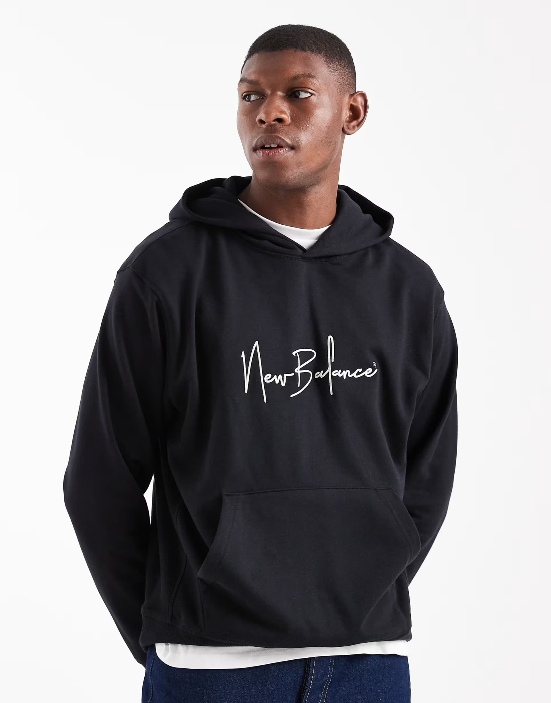 ASOS New Balance Athletics signature hoodie in black