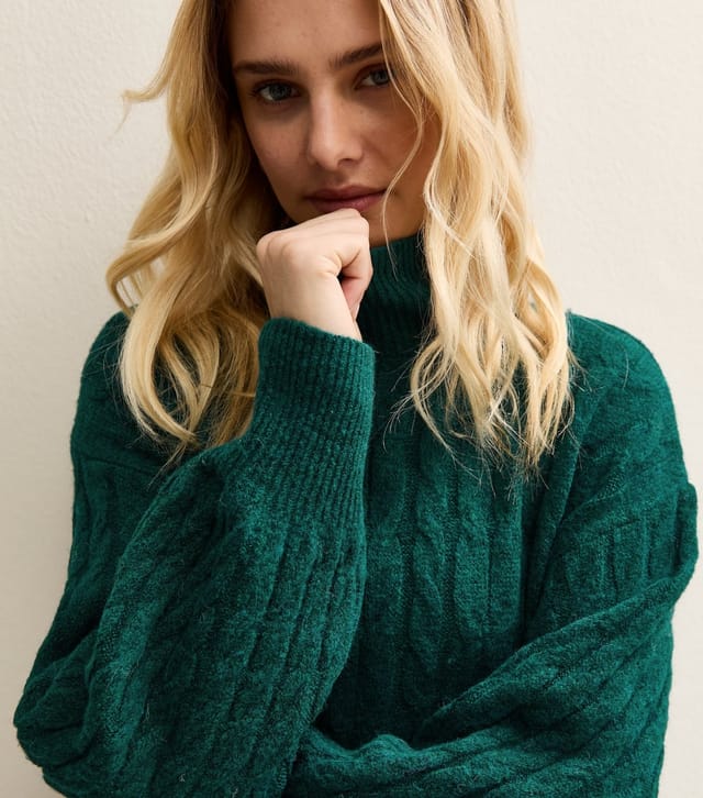 Sunshine Soul Women's Dark Green High Neck Jumper Dress Sunshine Soul New Look - 3