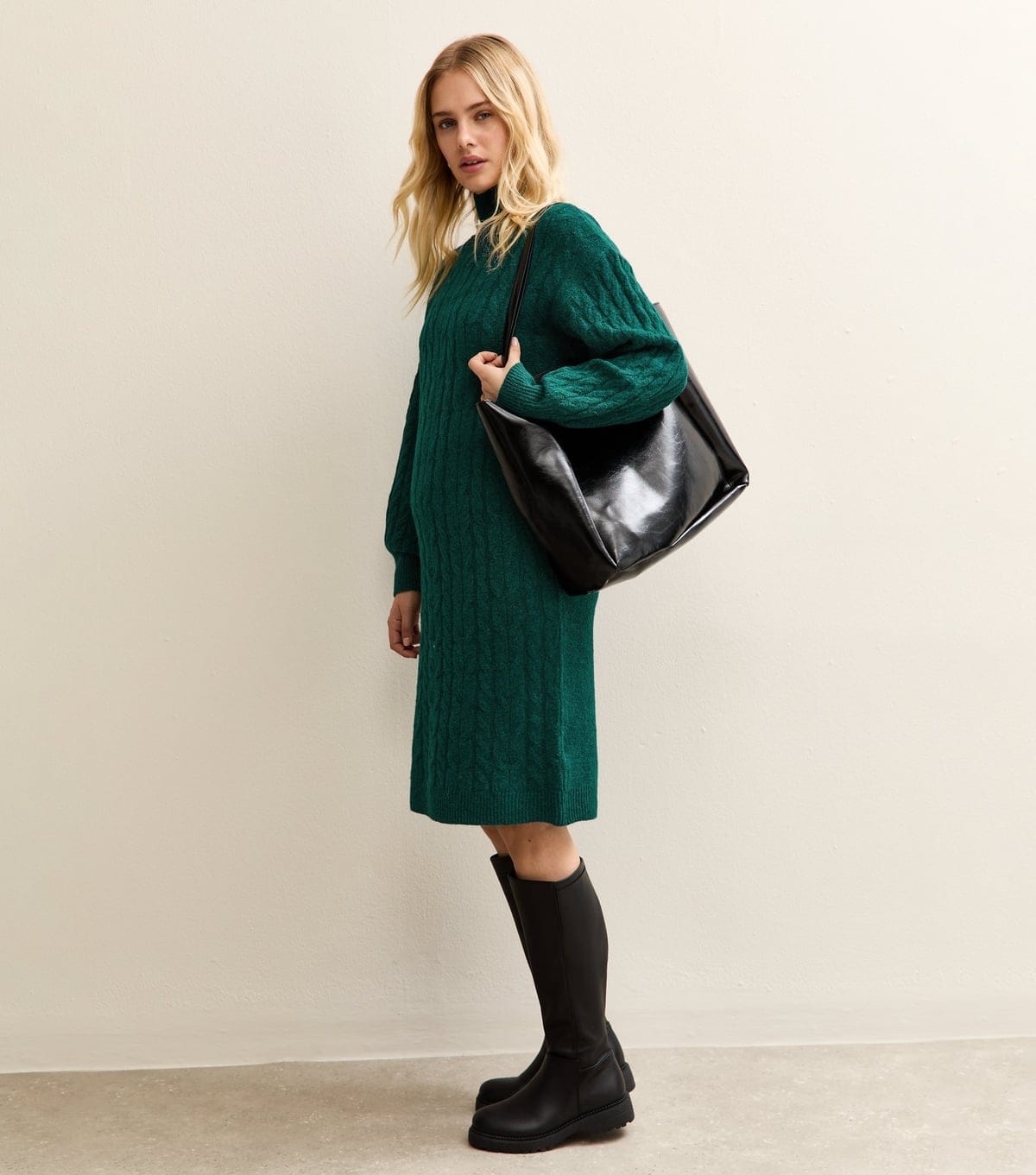 Sunshine Soul Women's Dark Green High Neck Jumper Dress Sunshine Soul New Look - 4