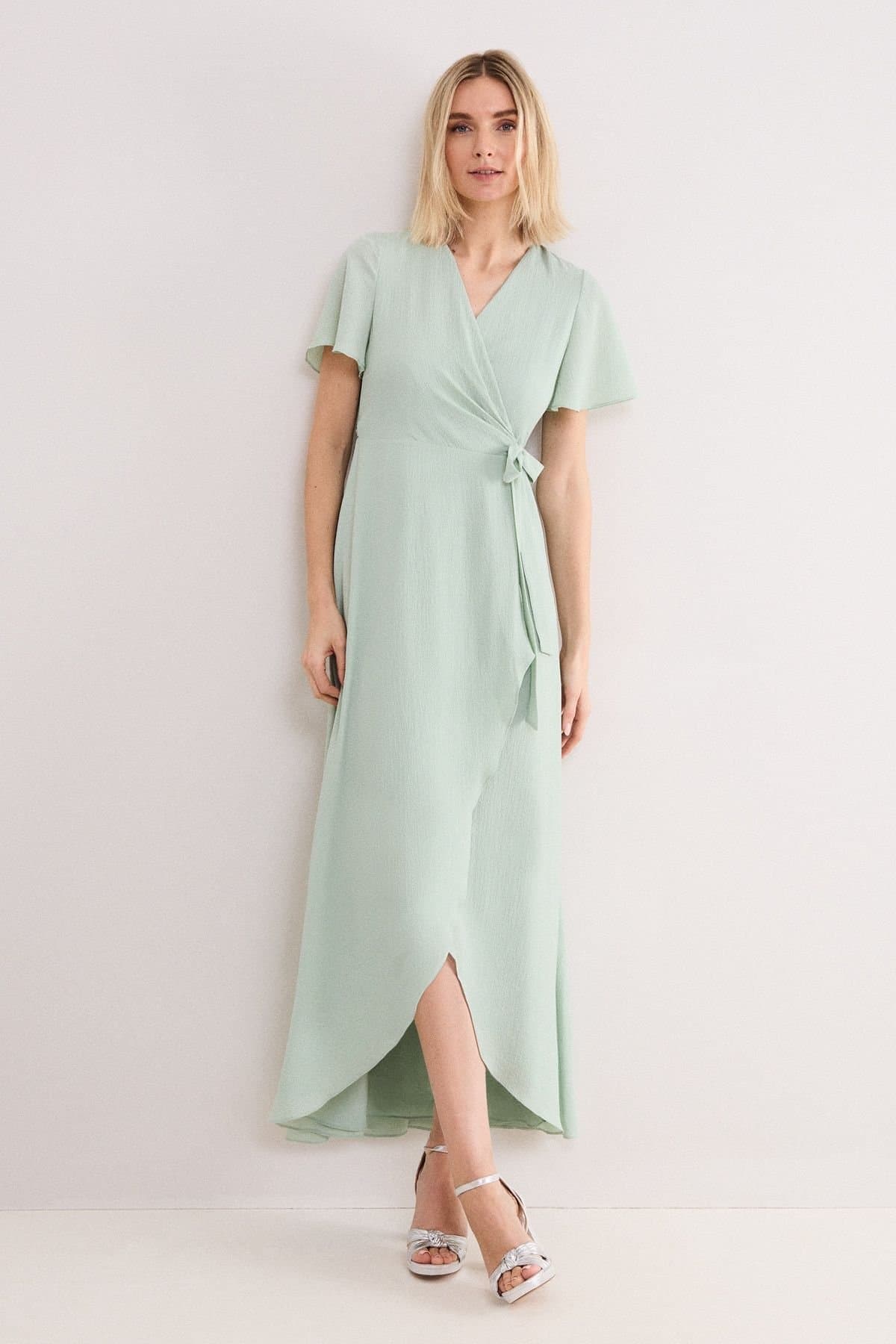 Phase Eight Phase Eight Women's Julissa Tie-Detail Maxi Wrap Dress in Mint