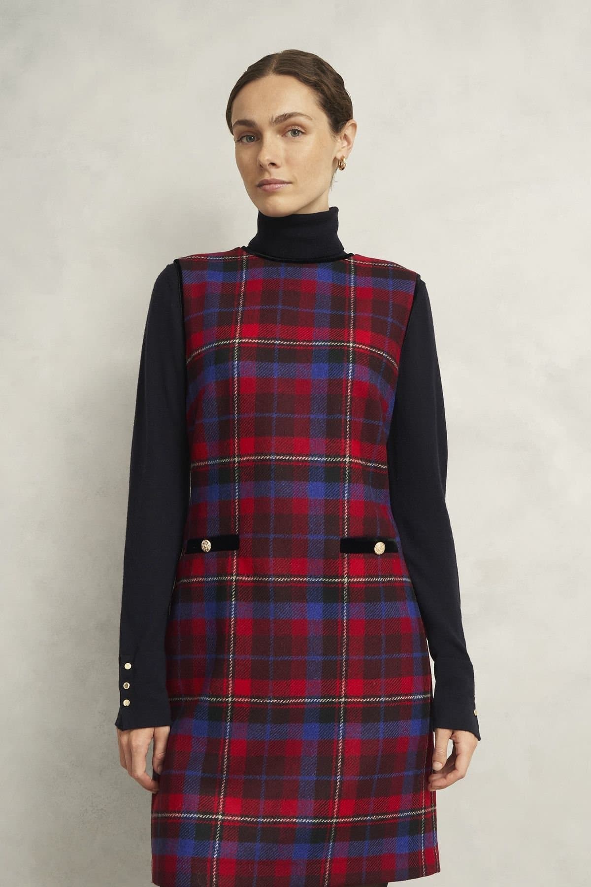 Hobbs London Hobbs London Women's Ingrid Checked Dress in Maroon