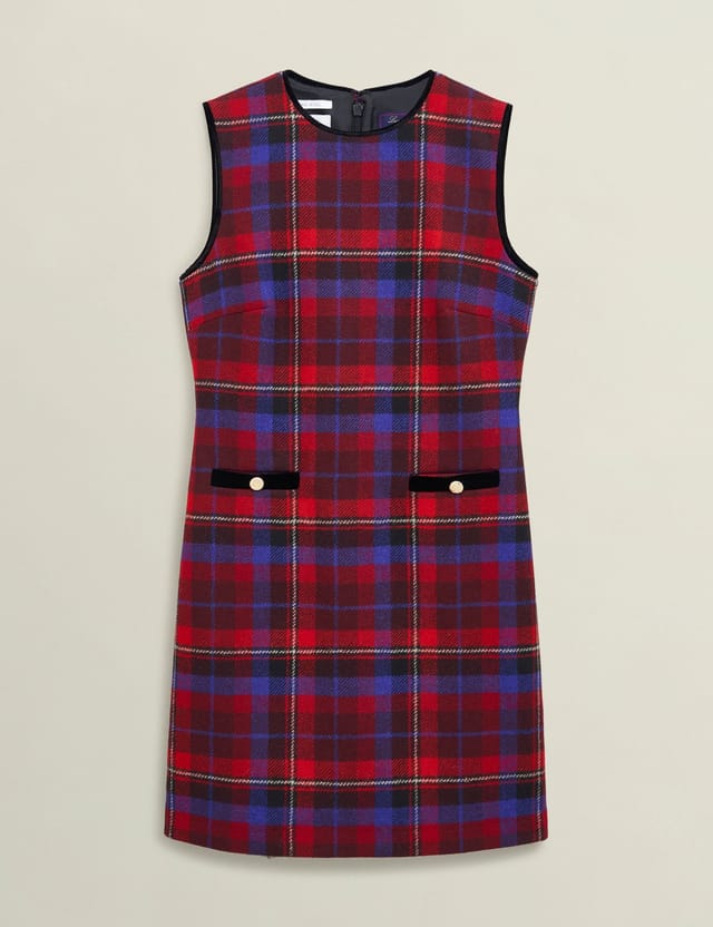 Hobbs London Hobbs London Women's Ingrid Checked Dress in Maroon - 2
