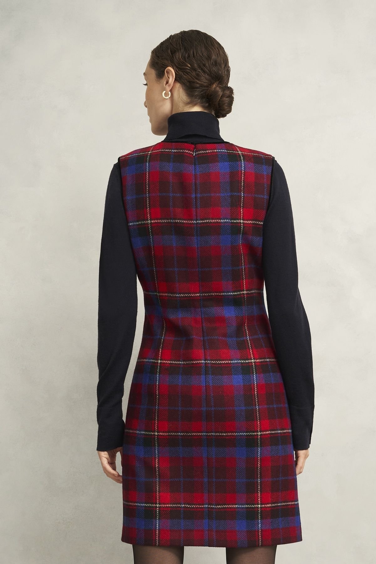 Hobbs London Hobbs London Women's Ingrid Checked Dress in Maroon - 4