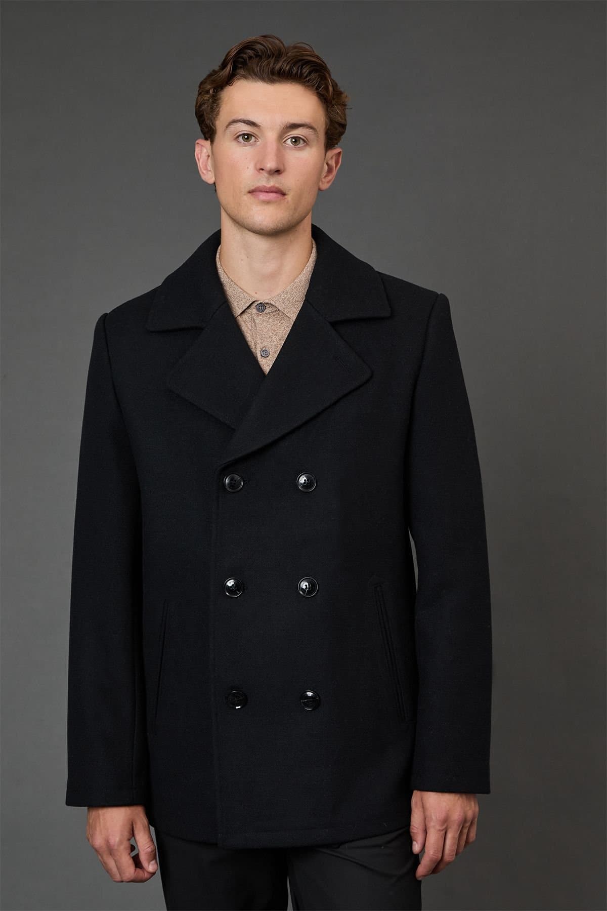 Burton Burton Men's Black Signature Wool Blend Peacoat