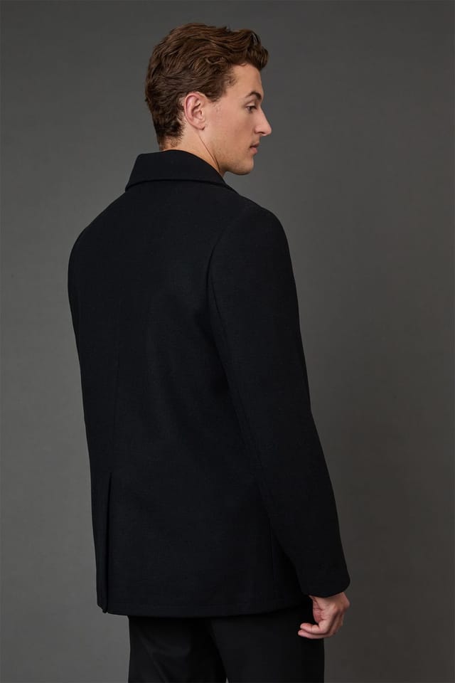 Burton Burton Men's Black Signature Wool Blend Peacoat - 3