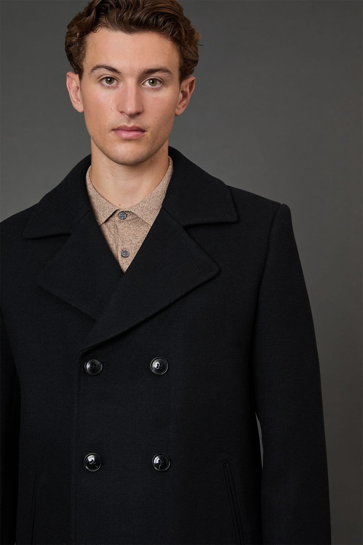 Burton Burton Men's Black Signature Wool Blend Peacoat - 4