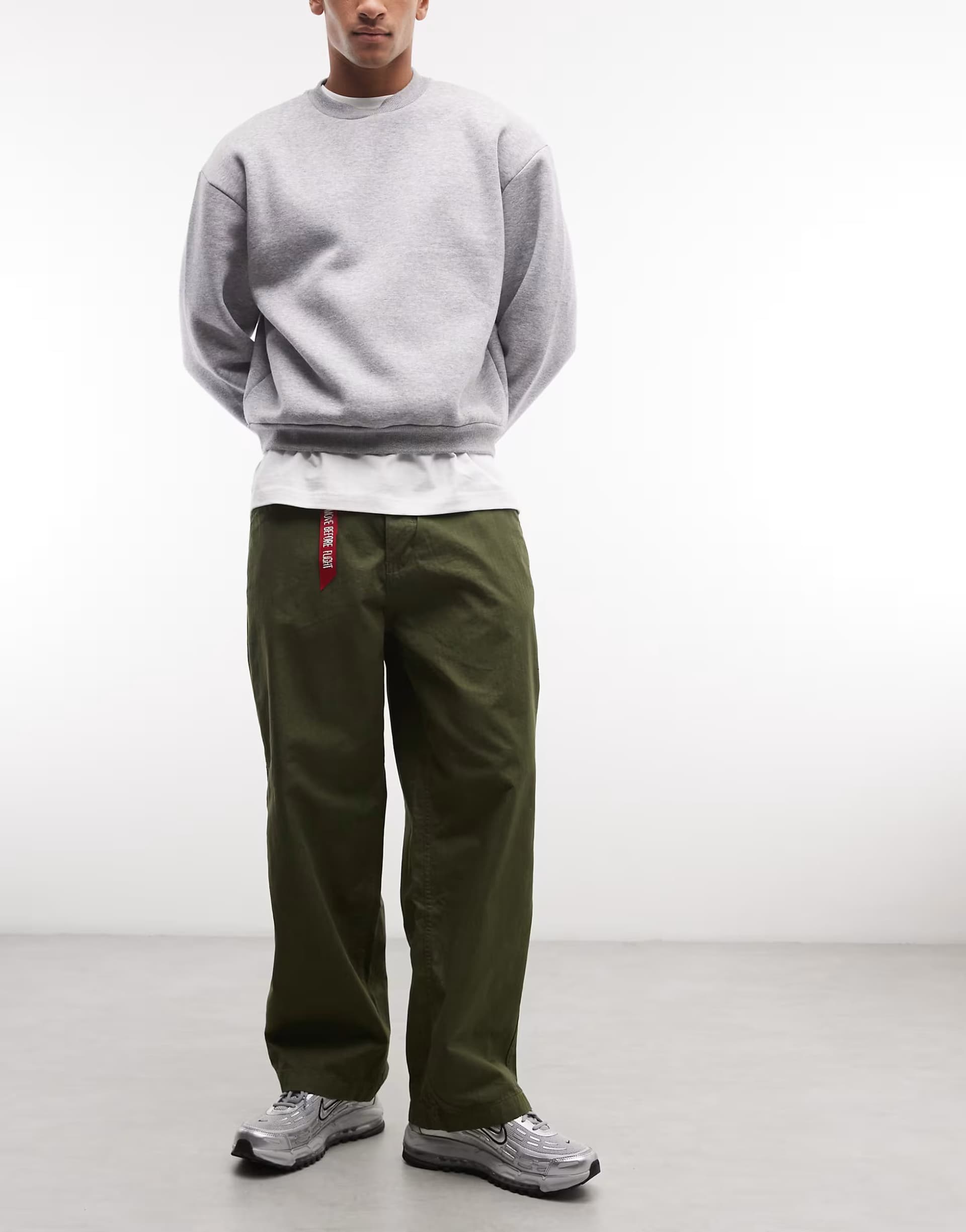ASOS Alpha Industries cargo trousers in dark khaki