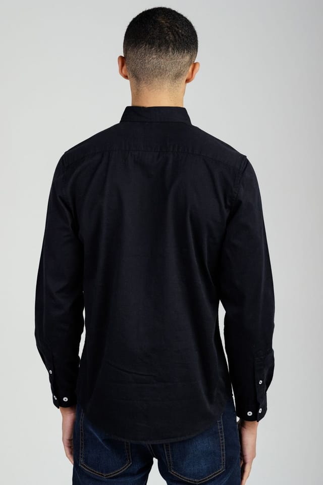 Tokyo Laundry Tokyo Laundry Men's Cotton Oxford Long Sleeve Shirt in Black - 2