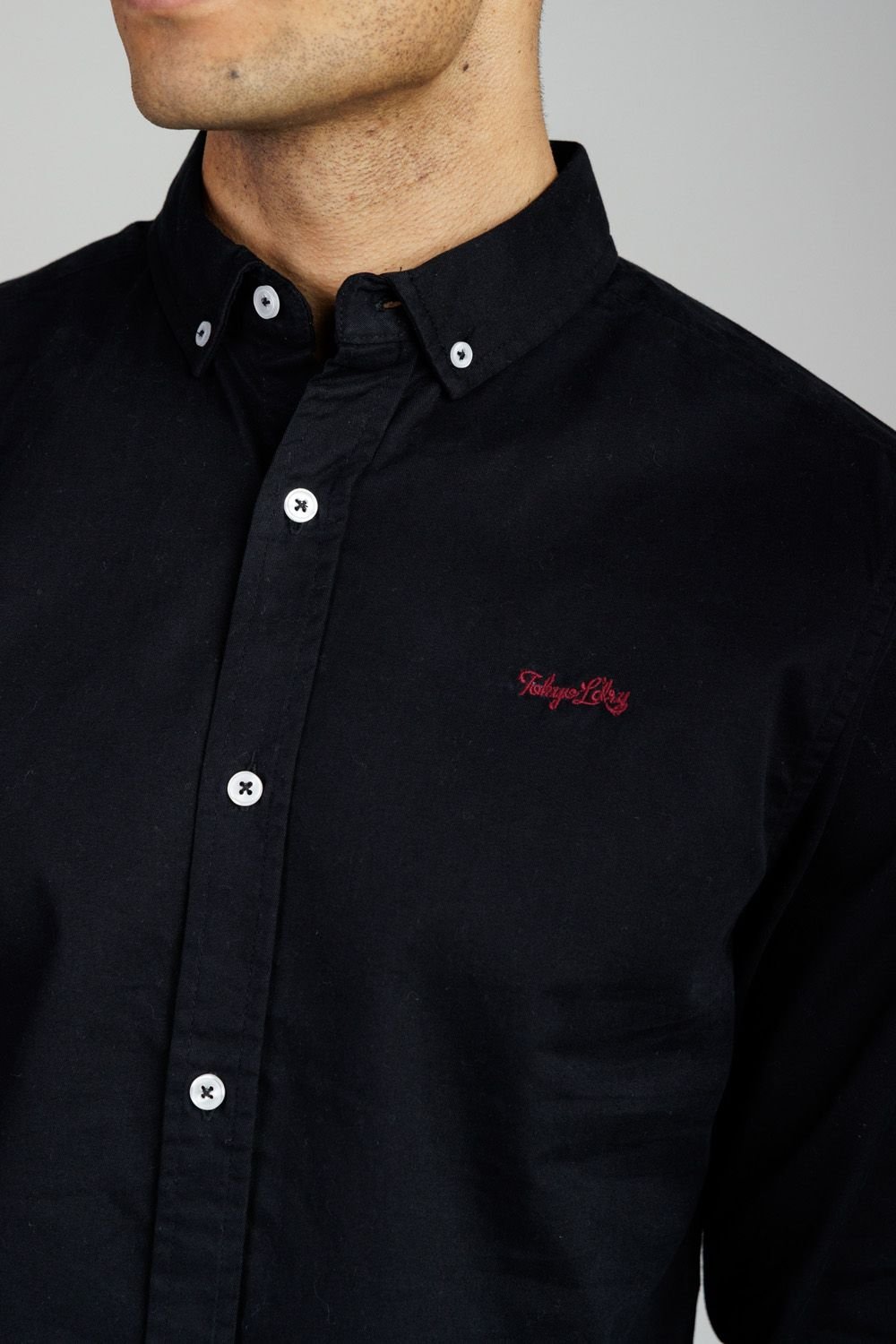 Tokyo Laundry Tokyo Laundry Men's Cotton Oxford Long Sleeve Shirt in Black - 4