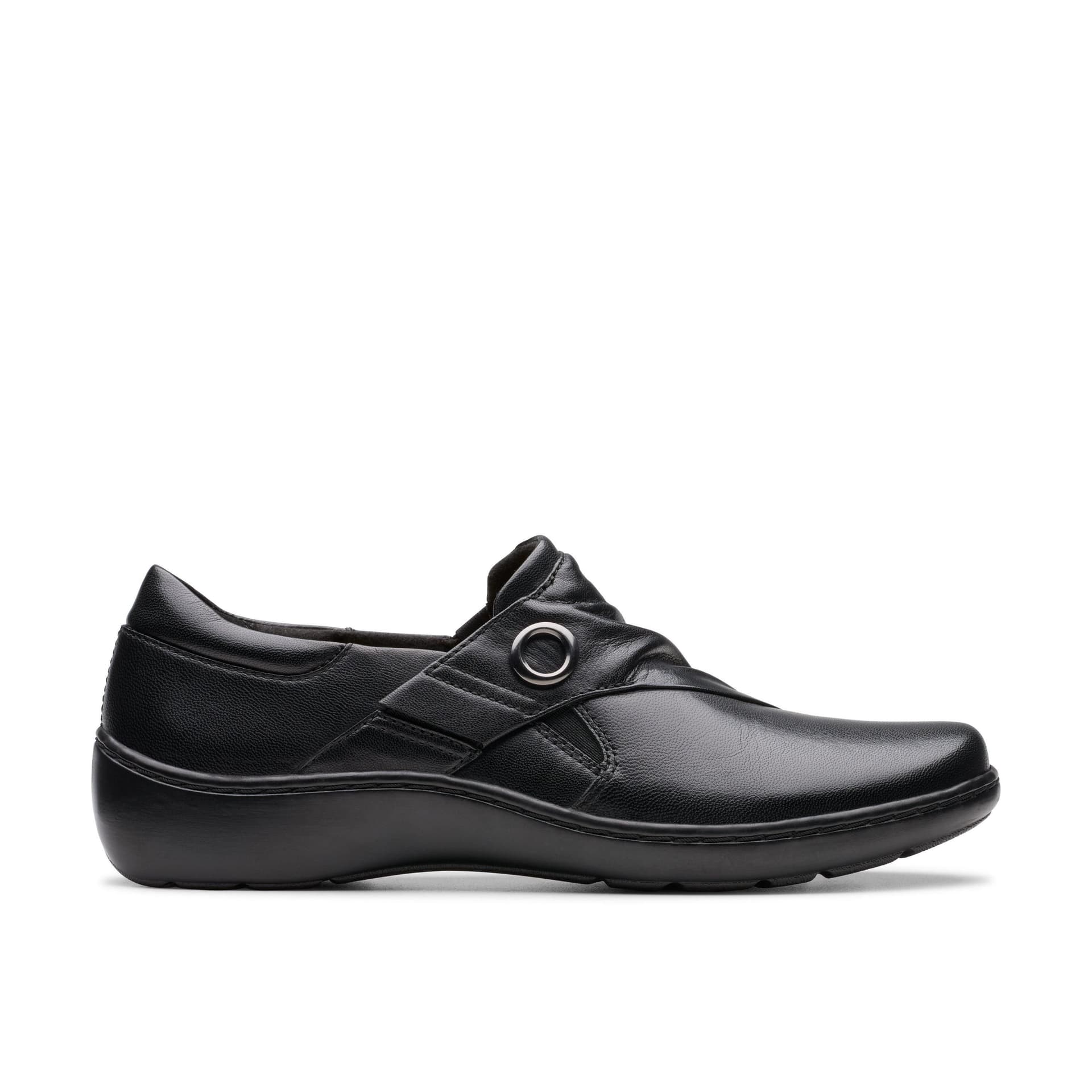 Clarks Clarks Women's Cora Aubrie Black Leather Slip Ons