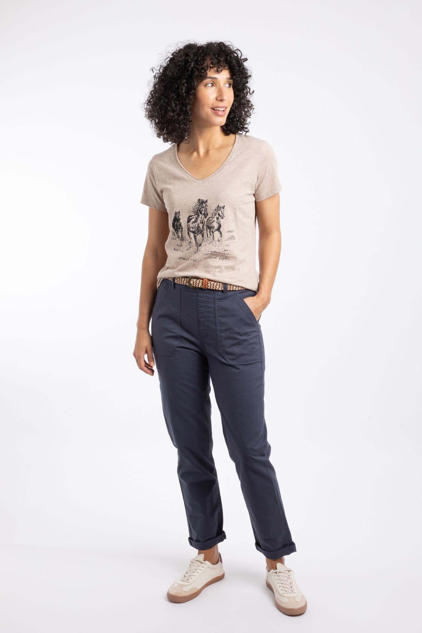 Weird Fish Weird Fish Women's Malorri Chino Trousers in Navy