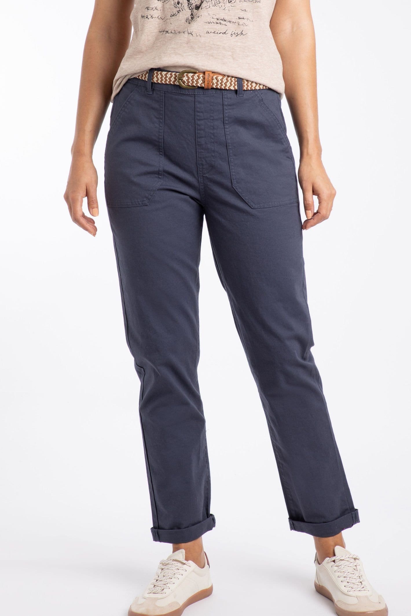 Weird Fish Weird Fish Women's Malorri Chino Trousers in Navy - 4