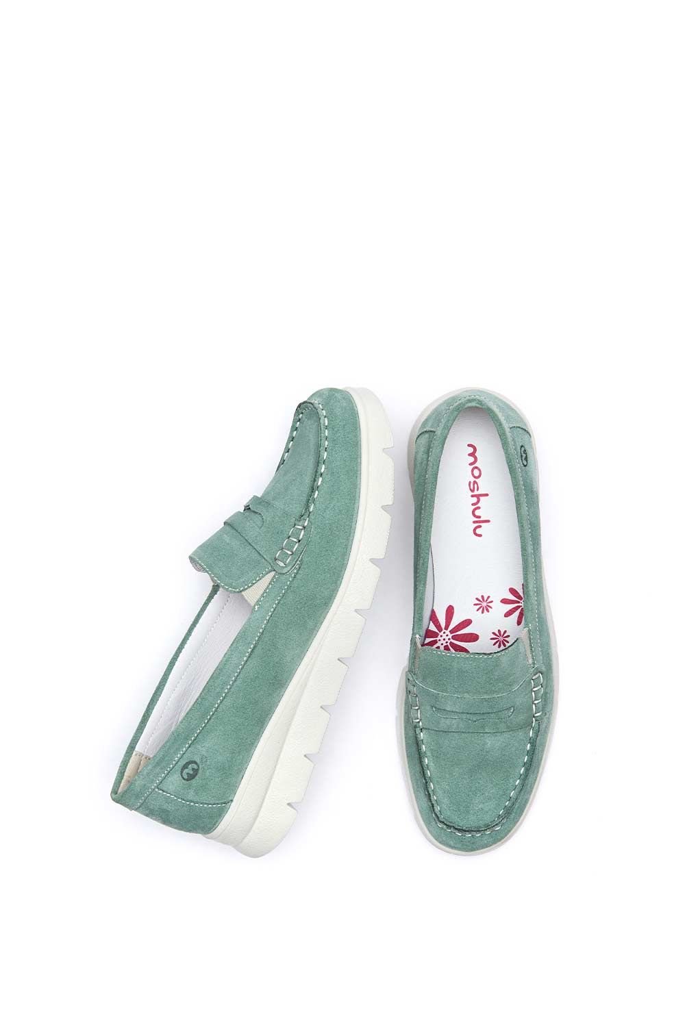 Moshulu Moshulu Women's 'Shearwater' Casual Moccasin Loafer Trainers in Light Green - 2
