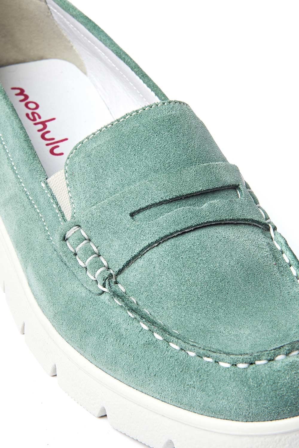 Moshulu Moshulu Women's 'Shearwater' Casual Moccasin Loafer Trainers in Light Green - 3