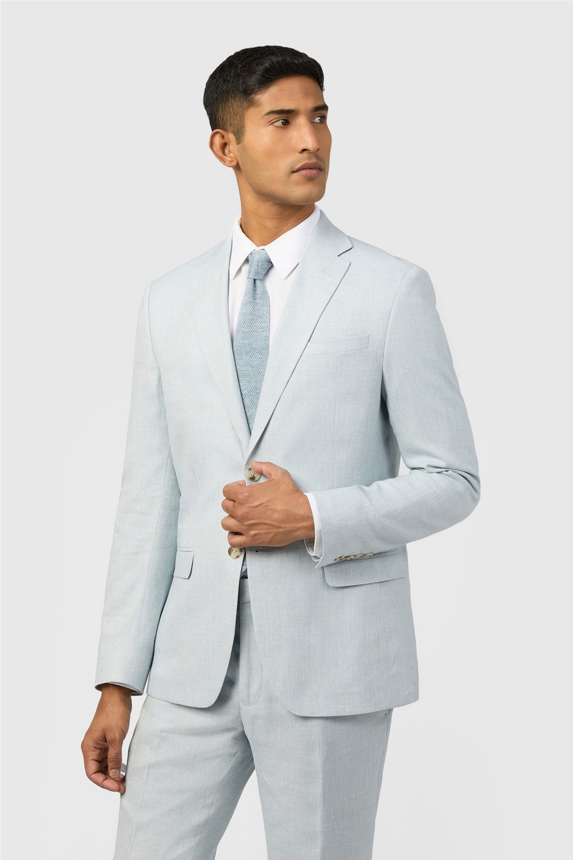 Ted Baker Ted Baker Men's Single Breasted Two Button Slim Fit Suit Jacket in Pale Blue