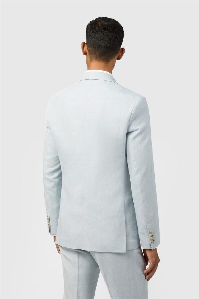 Ted Baker Ted Baker Men's Single Breasted Two Button Slim Fit Suit Jacket in Pale Blue - 2