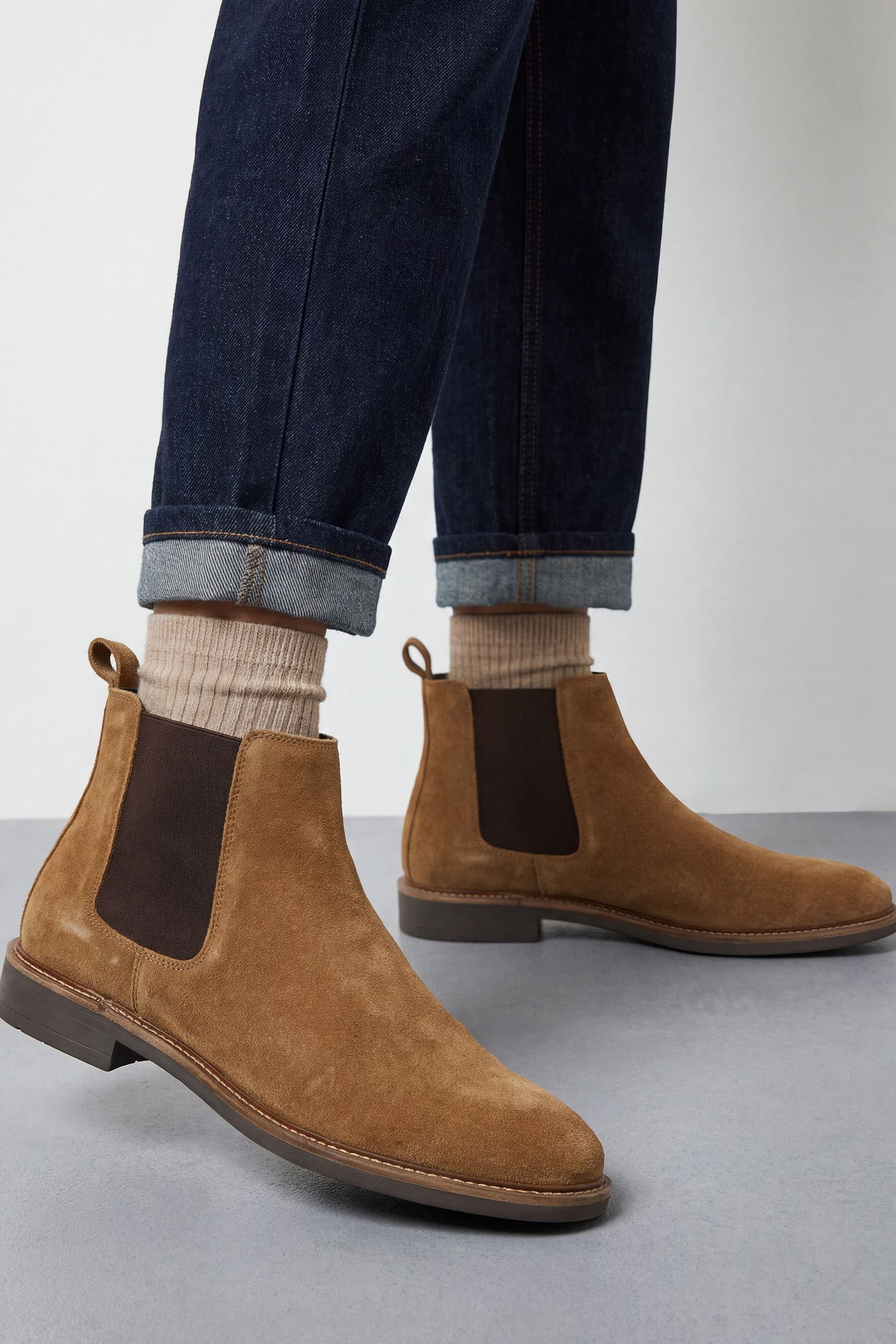 Burton Burton Men's Tan Suede Chelsea Boot