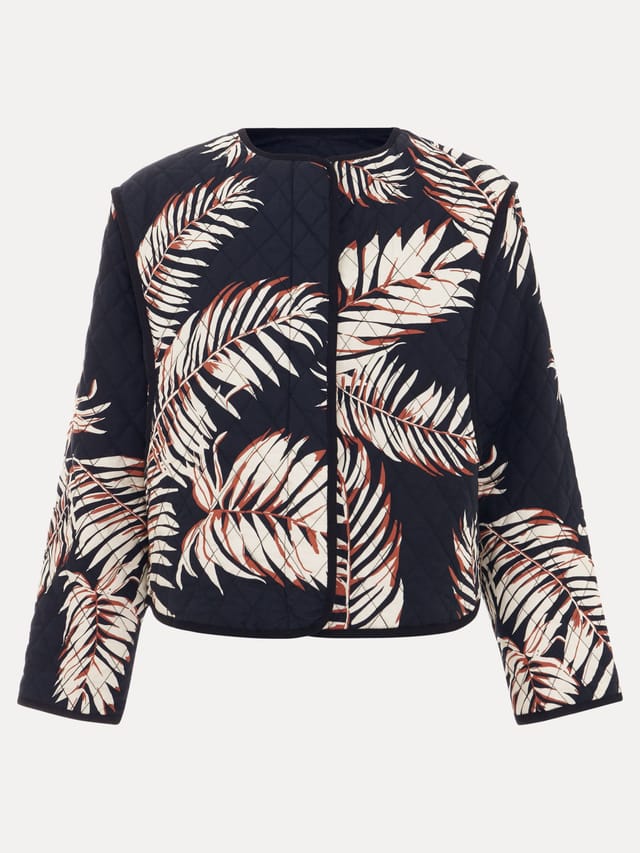 Phase Eight Phase Eight Women's Kharis Quilted Print Reversible Jacket in Midnight - 2