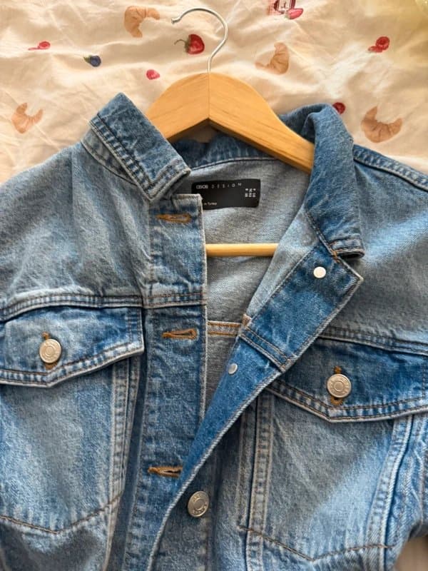 ASOS asos long sleeve denim sinched top