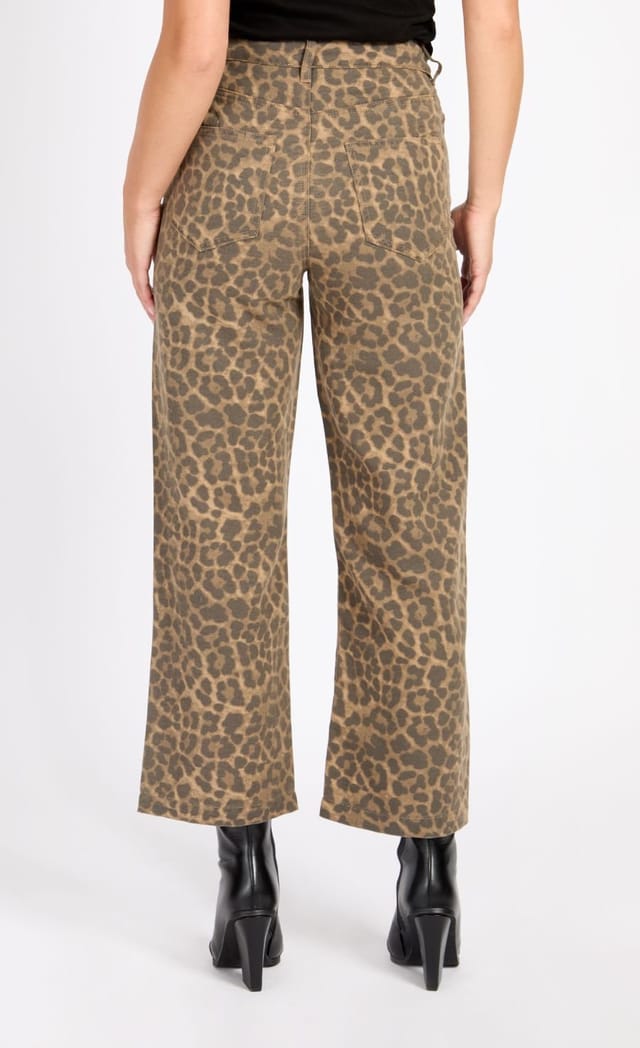Little Mistress Little Mistress Women's Leopard Print Denim Jeans - 2