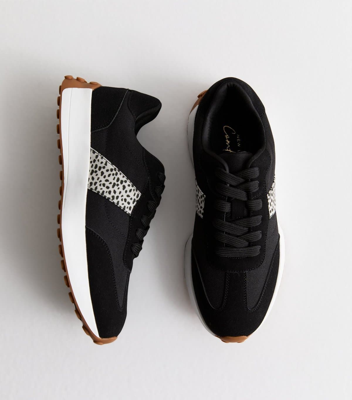 New Look New Look Black Leopard Suedette Trainers