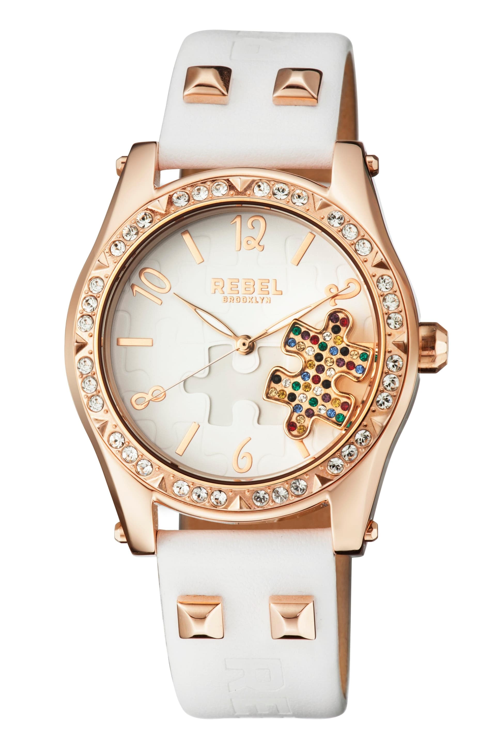 Rebel Rebel Women's Gravesend White Dial Leather Watch