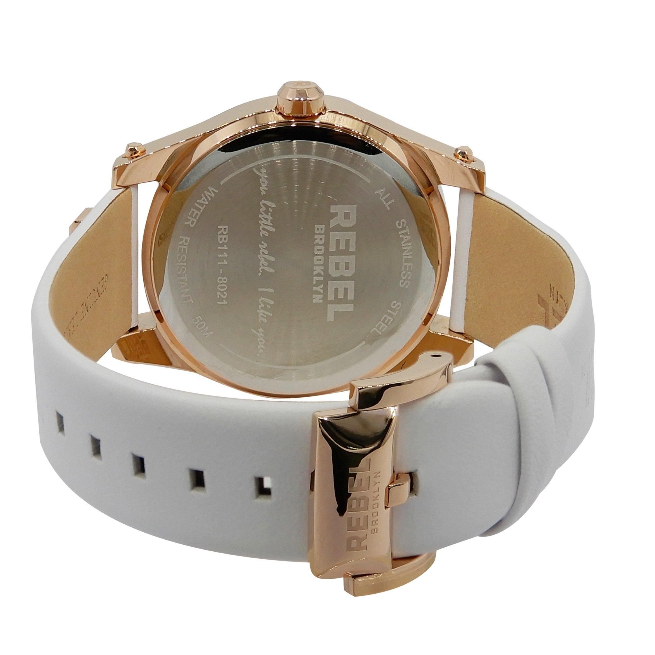 Rebel Rebel Women's Gravesend White Dial Leather Watch - 2