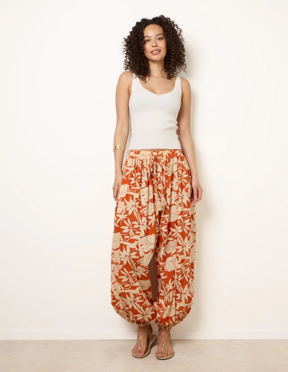 Blue Vanilla Floral Balloon Pants