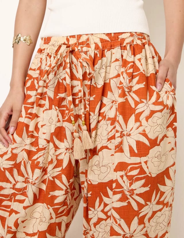 Blue Vanilla Floral Balloon Pants - 3