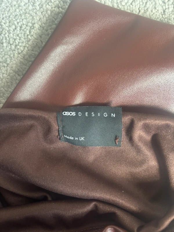 ASOS Design ASOS Design Brown Leather Mini Dress