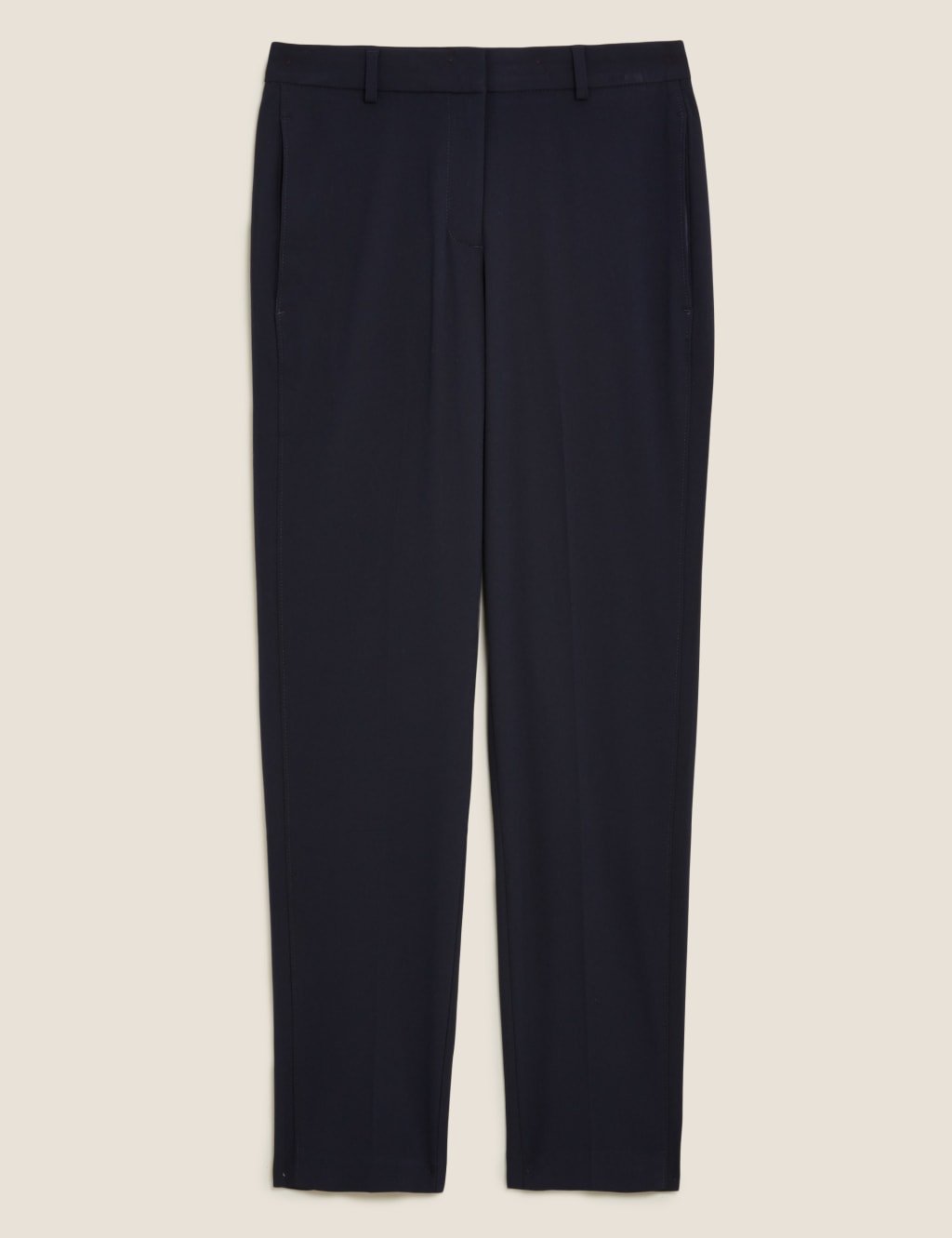 Marks & Spencer M&S Slim Leg Ankle Grazer Trousers Navy - 2