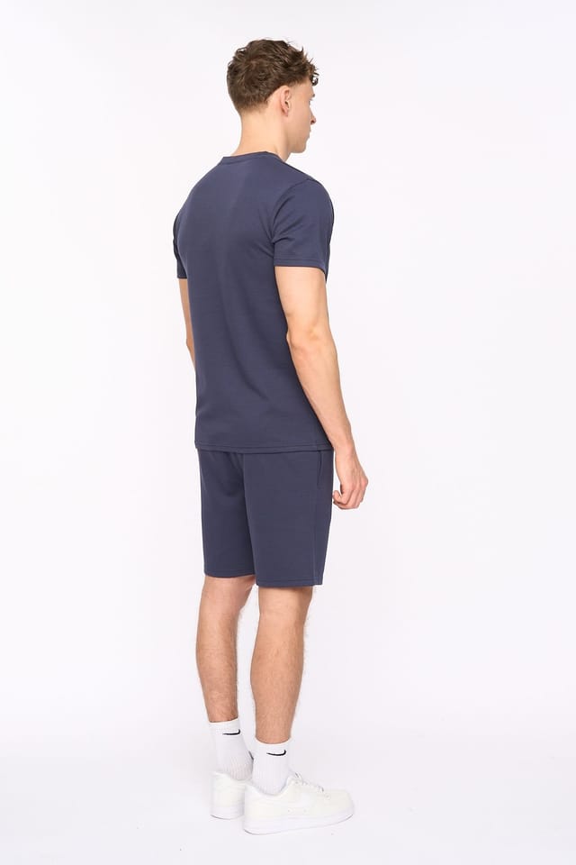 Duck&Cover Duck&Cover Men's Sherborn Textured Crew Neck T-Shirt with Embroidery in Dark Blue - 3