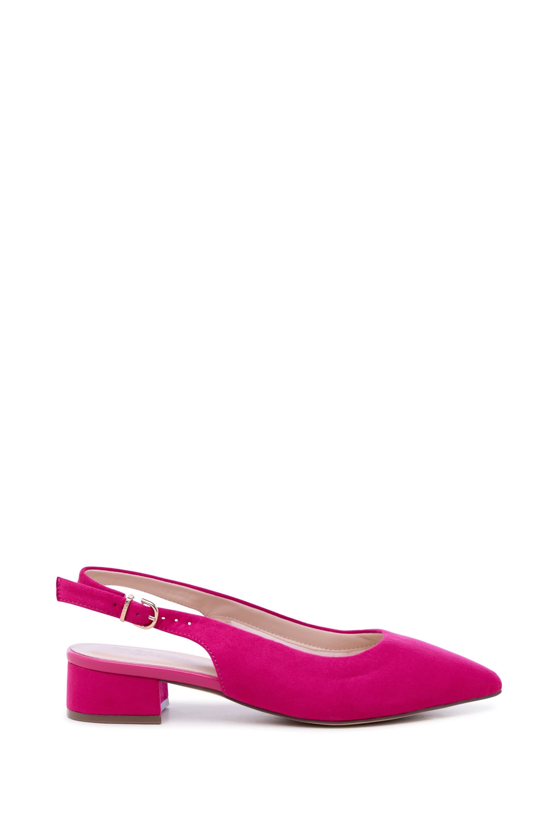 Paradox London Paradox London Women's 'Fiorenza' Wide Fit Low Block Heel Sling Backs in Fuchsia