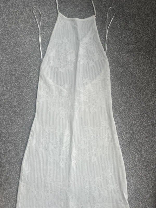 Bershka Bershka Floral crochet halter maxi dress