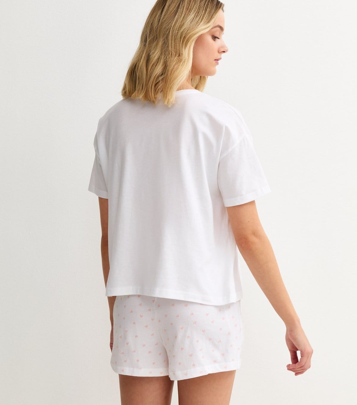 New Look Women's White Wedding Print T-Shirt and Shorts Pyjama Set New Look - 4