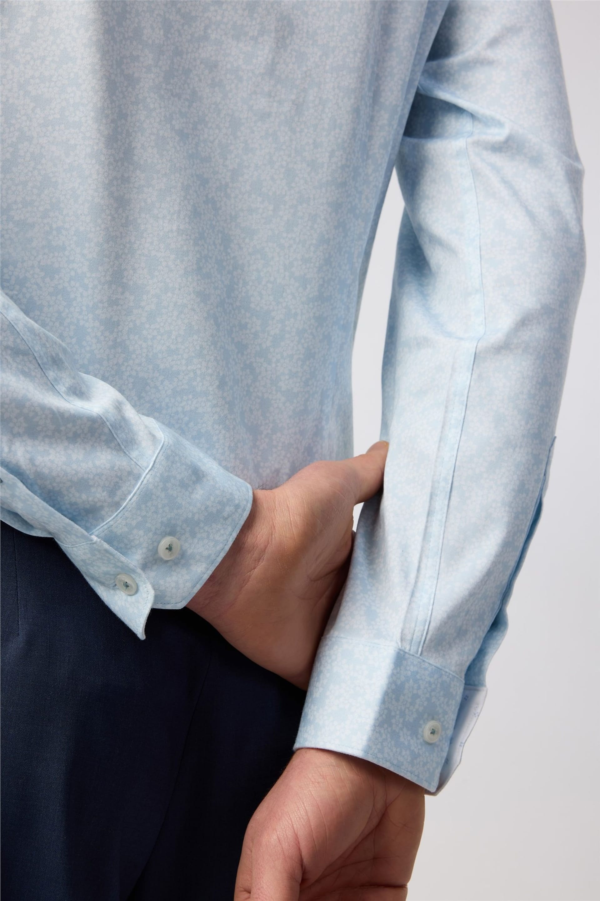 Ted Baker Ted Baker Men's Long Sleeve Slim Fit Formal Shirt in Baby Blue - 4