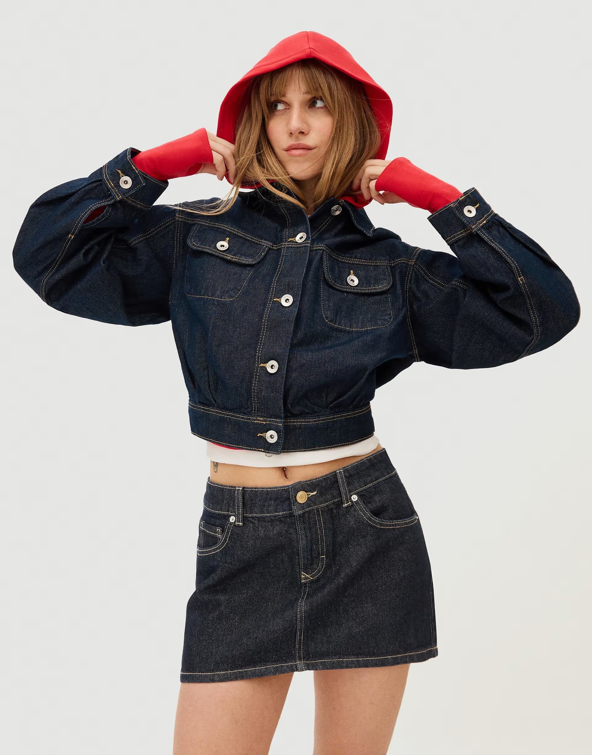 ASOS Bershka Denim mini skirt in blue