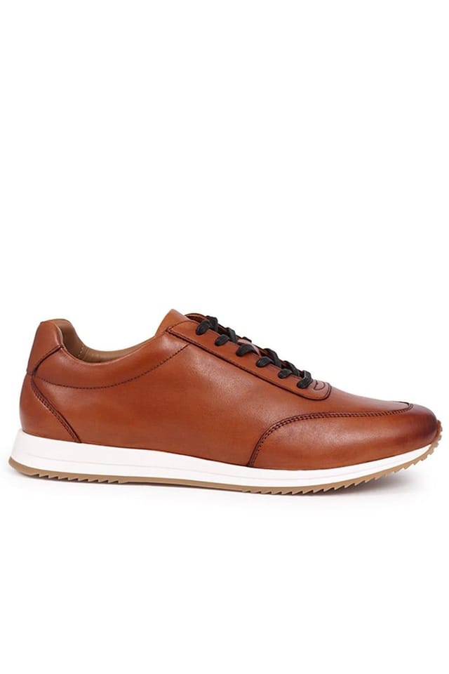 Jones Bootmaker Jones Bootmaker Men's Southend2 Leather Trainers in Tan - 2