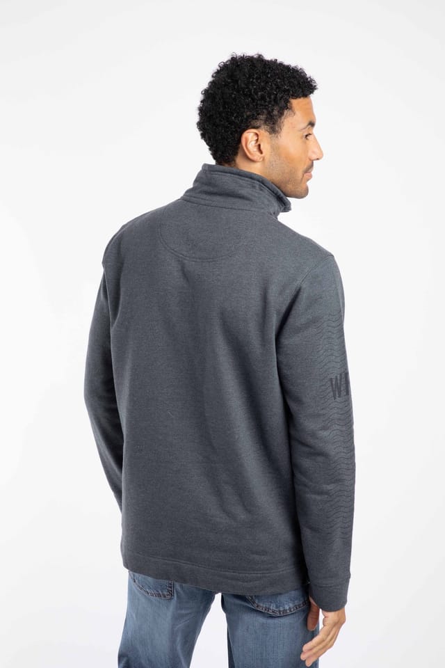 Weird Fish Weird Fish Men's Oakville 1/4 Zip Graphic Sweatshirt in Navy - 3