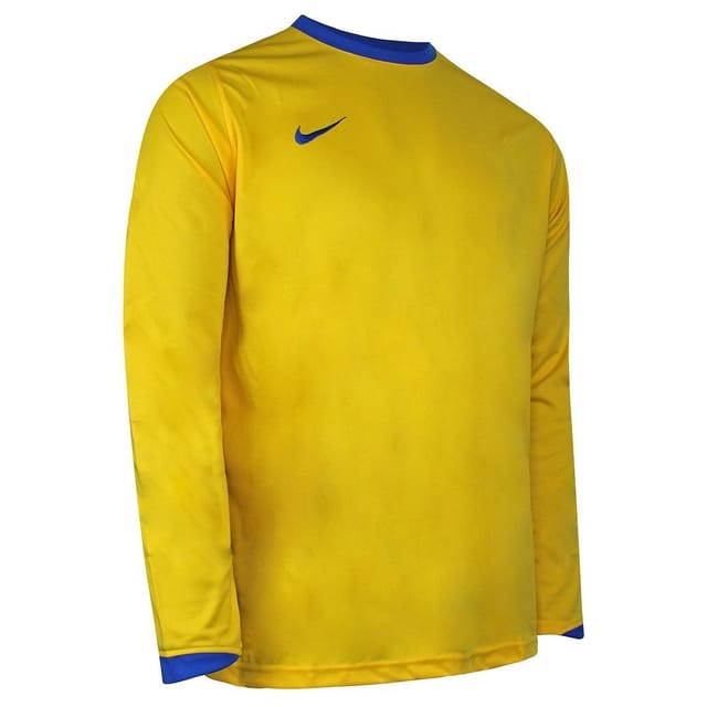Nike Nike Men's Graphic Logo Long Sleeve Crew Neck Yellow/Blue Football Top in Yellow - 2