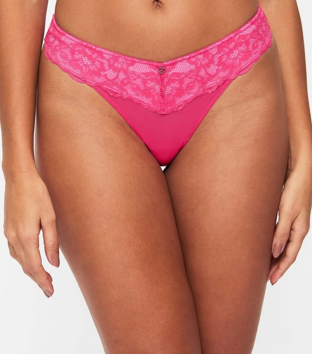 Ann Summers Women's Dark Pink Lace Thong Ann Summers New Look - 2