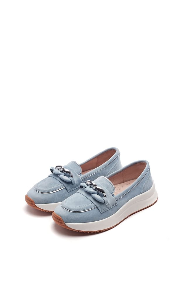 Moda In Pelle Moda In Pelle Women's 'Sorrento' Suede Loafers in Light Blue - 2