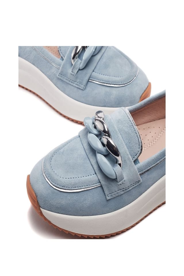 Moda In Pelle Moda In Pelle Women's 'Sorrento' Suede Loafers in Light Blue - 3