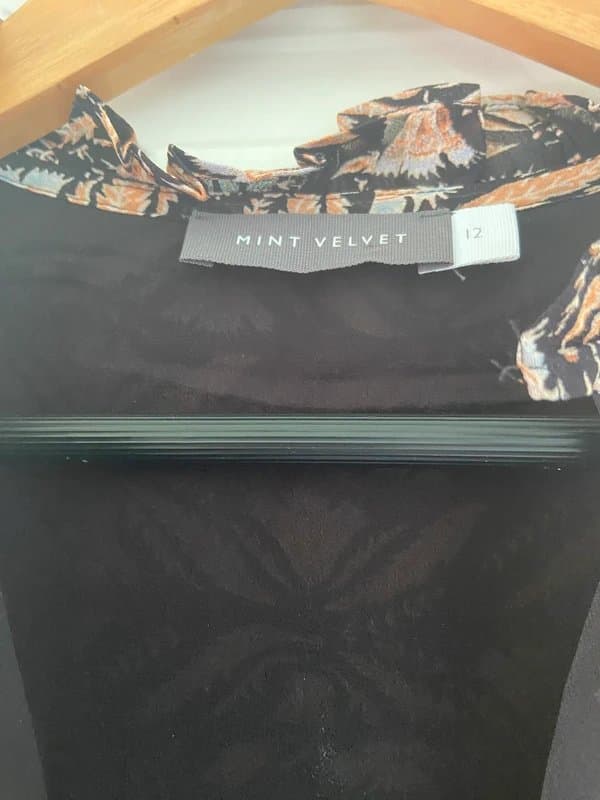 Mint Velvet New no tags.Mint Velvet black coral pattern dress. Size 12. Boho festival occasion