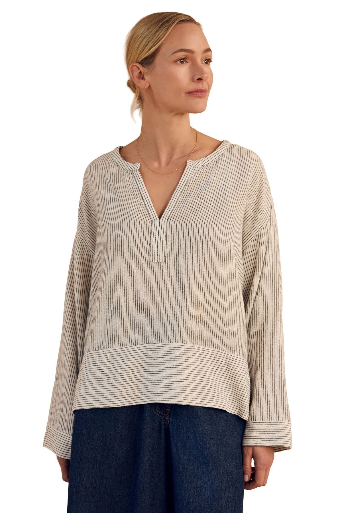 Celtic & Co Light Beige V-Neck Relaxed Swing Top