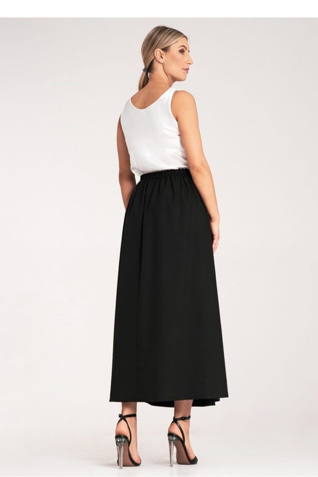 Love Lace Love Lace Women's Elegant Midi Pleated Skirt with Side Buckles Style 214848 in Black - 3