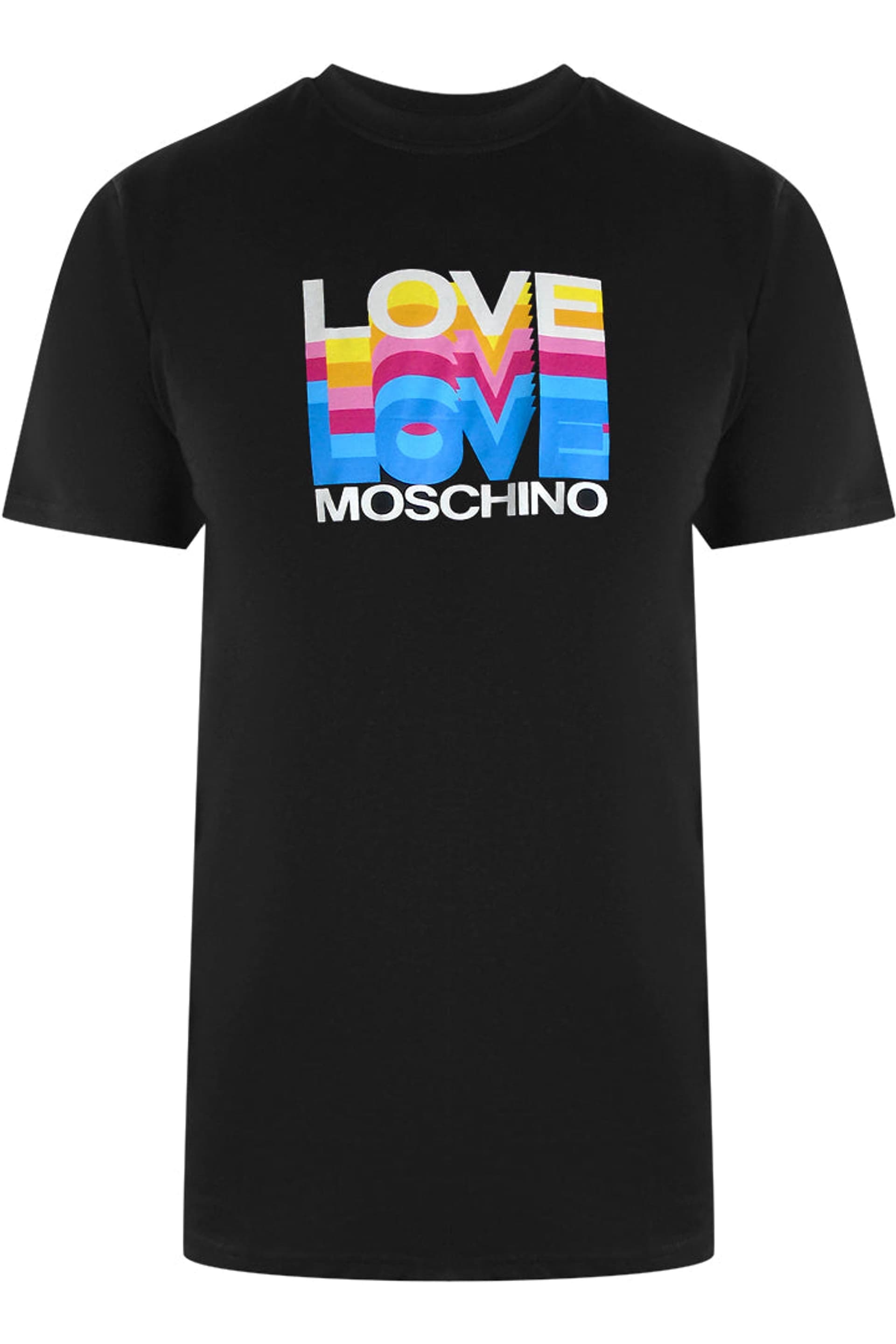 Love Moschino Love Moschino Men's Short Sleeve Round Relaxed Fit T-shirt in Black