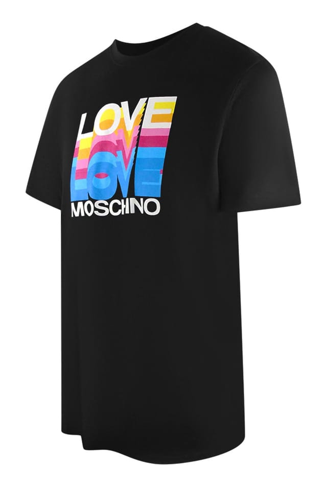 Love Moschino Love Moschino Men's Short Sleeve Round Relaxed Fit T-shirt in Black - 3