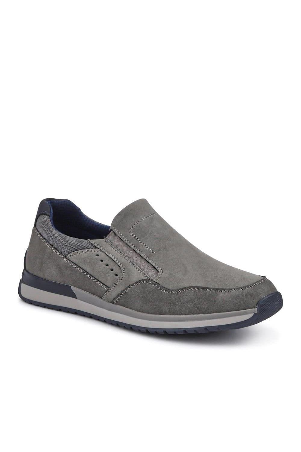 Pavers Pavers Men's Wide Fit Elasticated Slip On Shoes in Grey